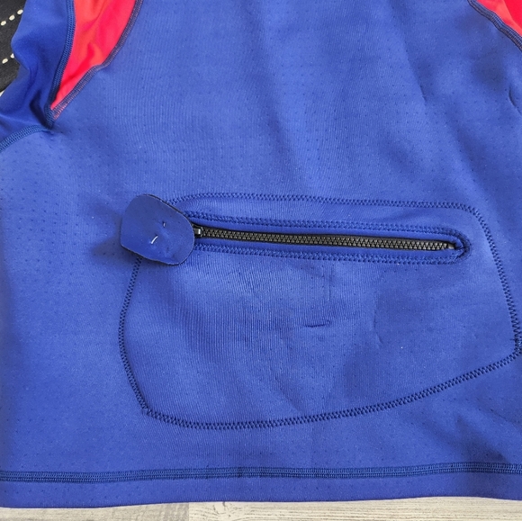 Hurley Coast Guard Hooded Surf Top Blue Red Size Small - Picture 6 of 10